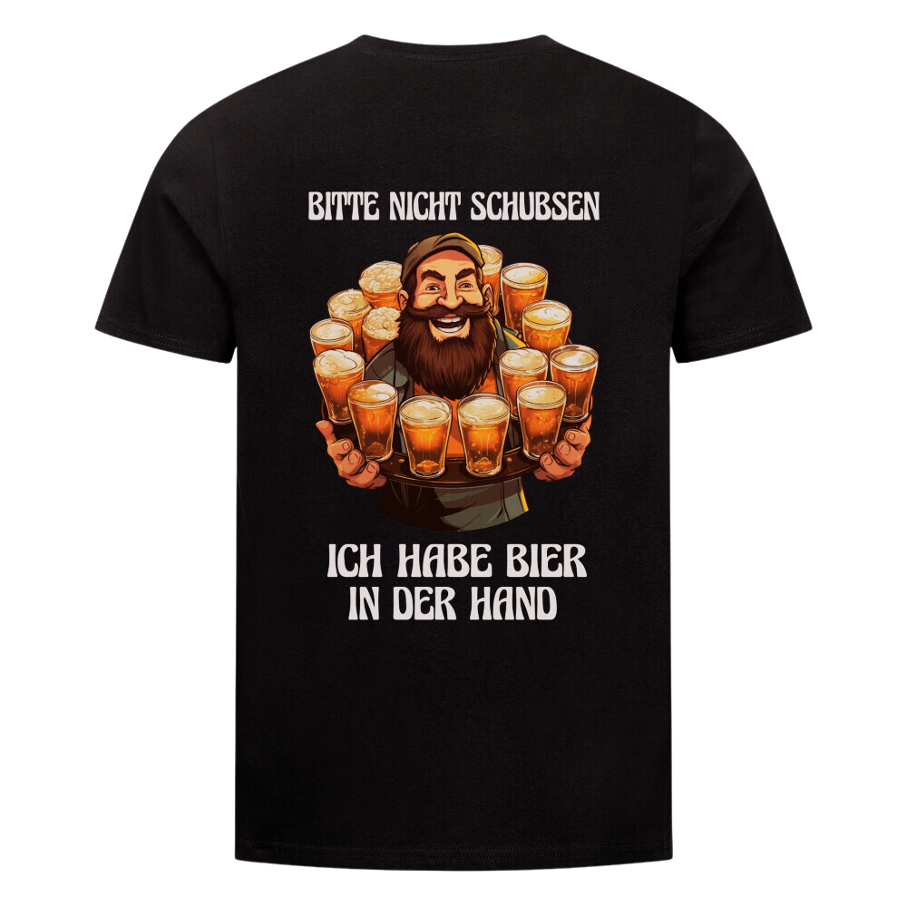 Premium T-Shirt "Nicht Schubsen" Backprint