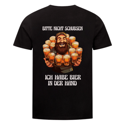 Premium T-Shirt "Nicht Schubsen" Backprint