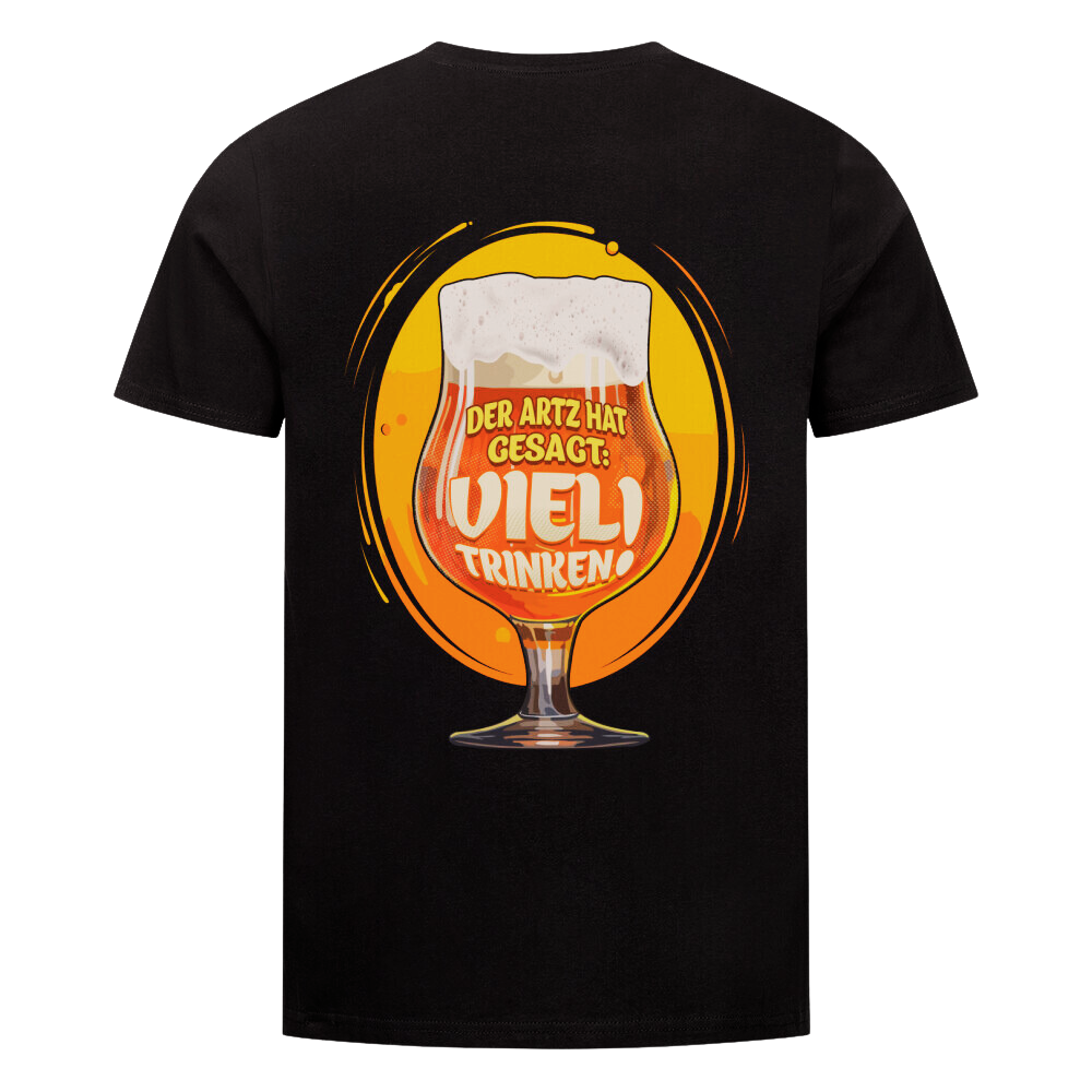 Premium T-Shirt "Viel Trinken" Backprint