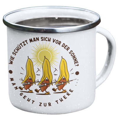 Emaille Tasse "Zur Theke"