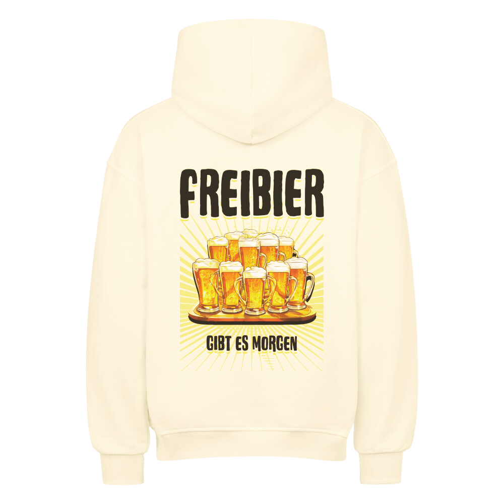 Premium Oversized Hoodie "Freibier" Unisex -Rückendruck