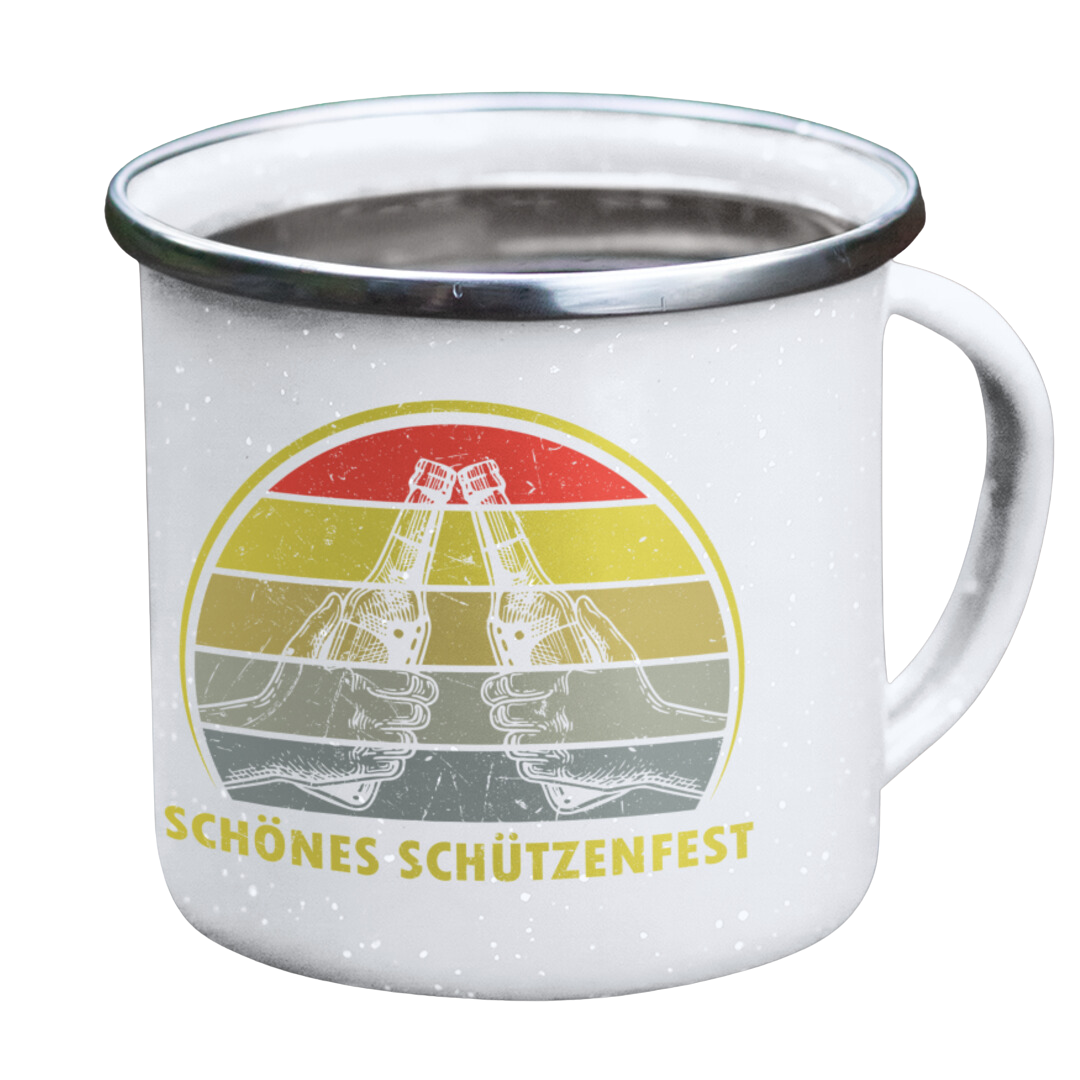 Emaille Tasse "Schönes Schützenfest"