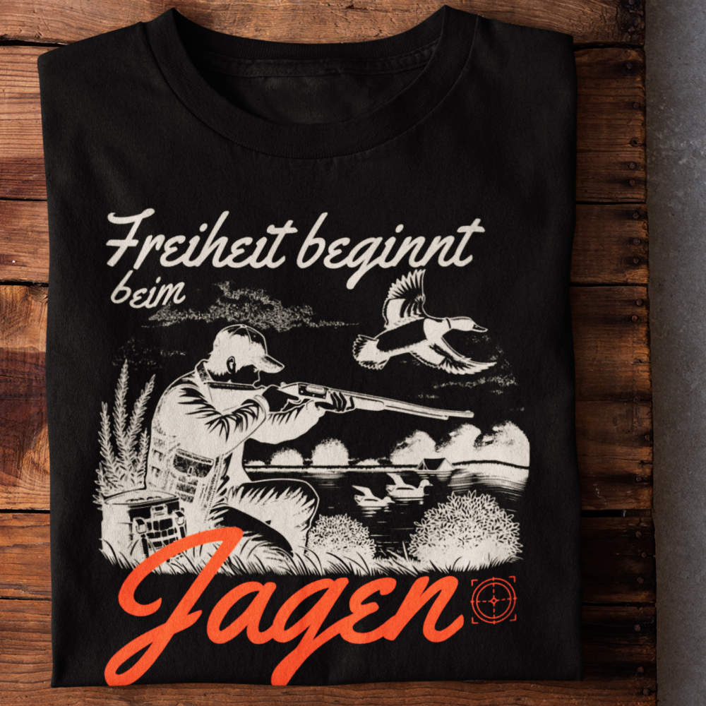 Classic Organic  T-Shirt "Freiheit beginnt beim Jagen"