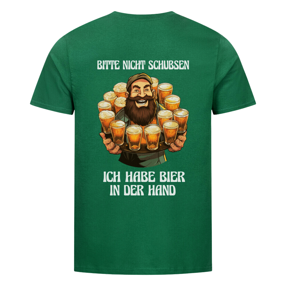 Premium T-Shirt "Nicht Schubsen" Backprint