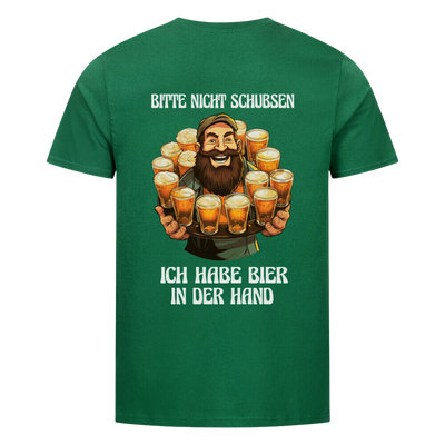 Premium T-Shirt "Nicht Schubsen" Backprint