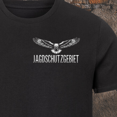 Premium Organic T-Shirt "Jagdschutzgebiet" Brust klein