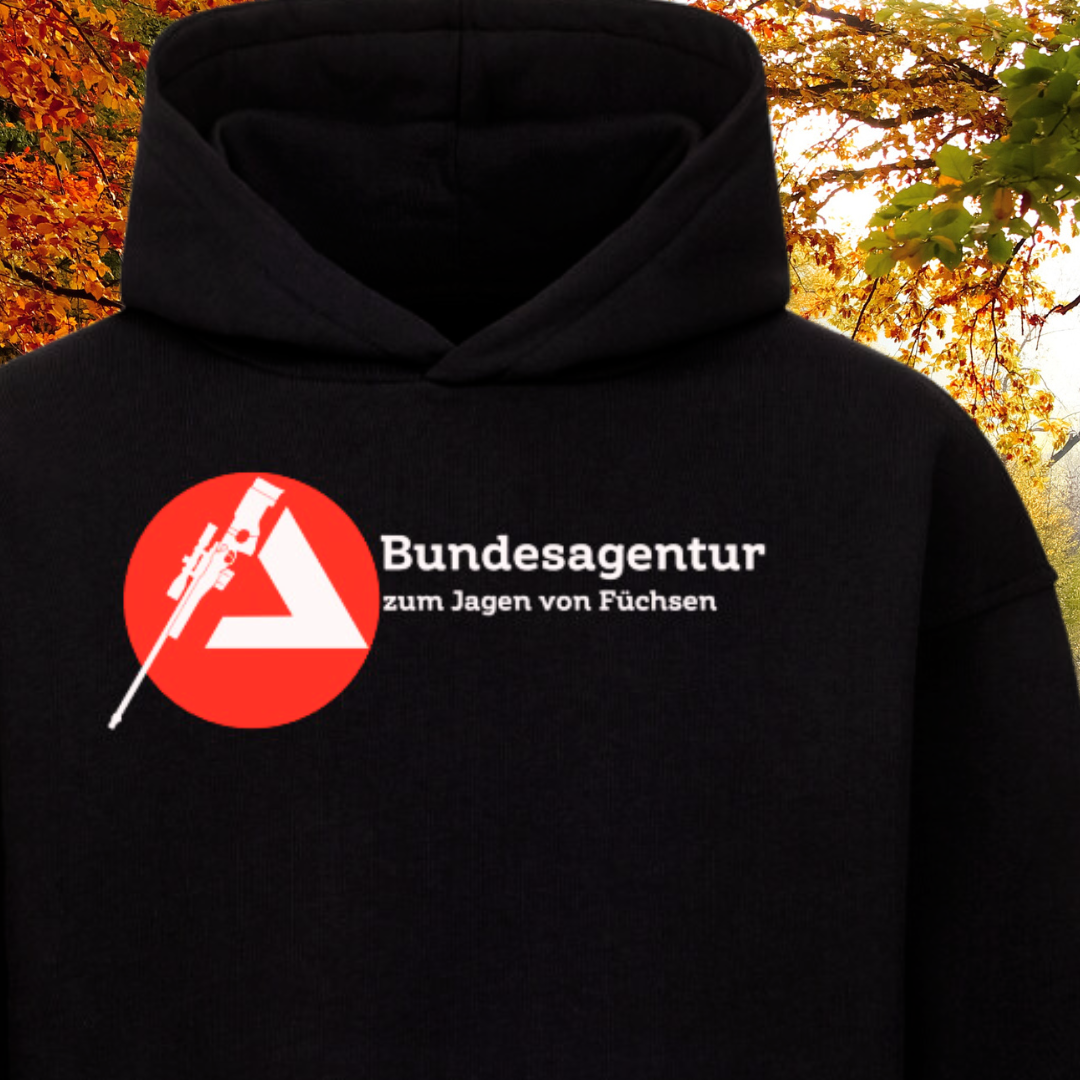 Premium Oversized Hoodie "Bundesagentur/Füchse" Brustprint