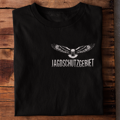 Classic Organic T-Shirt "Jagdschutzgebiet" Brust klein