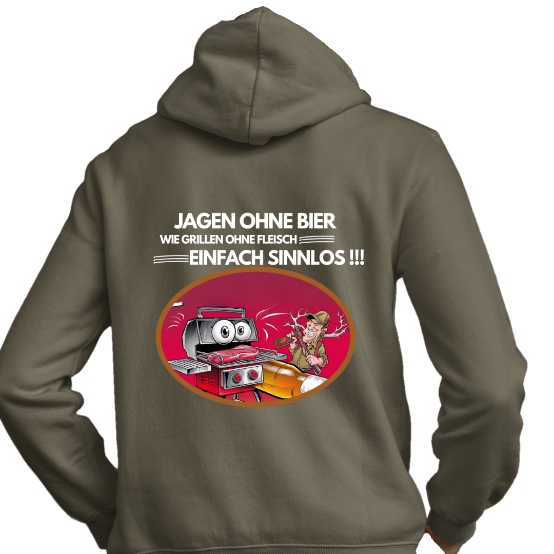 Classic Hoodie "Jagen ohne Bier" Backprint