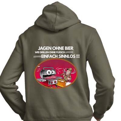 Classic Hoodie "Jagen ohne Bier" Backprint