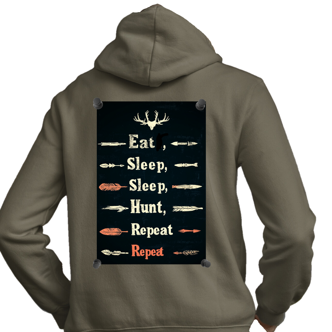 Classic Hoodie "Eat-Sleep-Hunt" Backprint