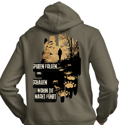 Classic Hoodie "Spuren folgen" Backprint