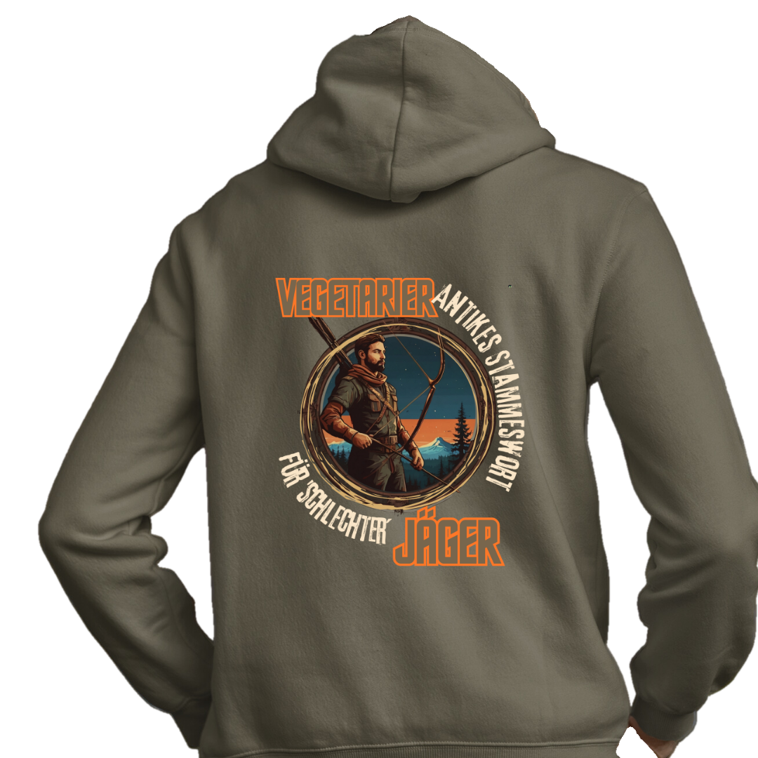 Classic Hoodie "Vegetarier-Jäger" Backprint