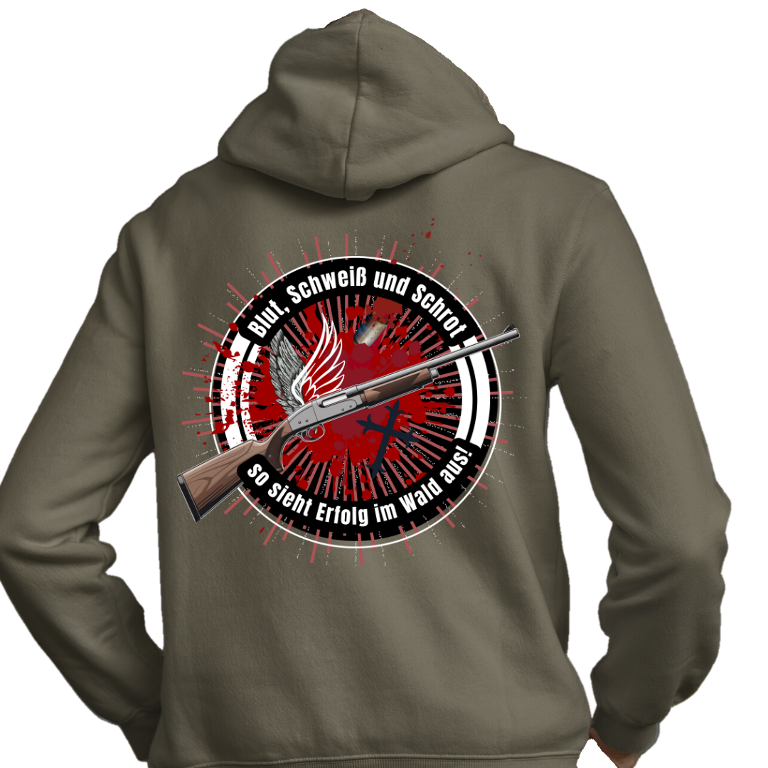 Classic  Hoodie "Blut-Schweiß, Schrot" Backprint