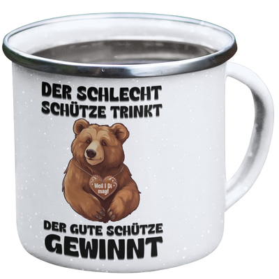 Emaille Tasse "Gewinnt"