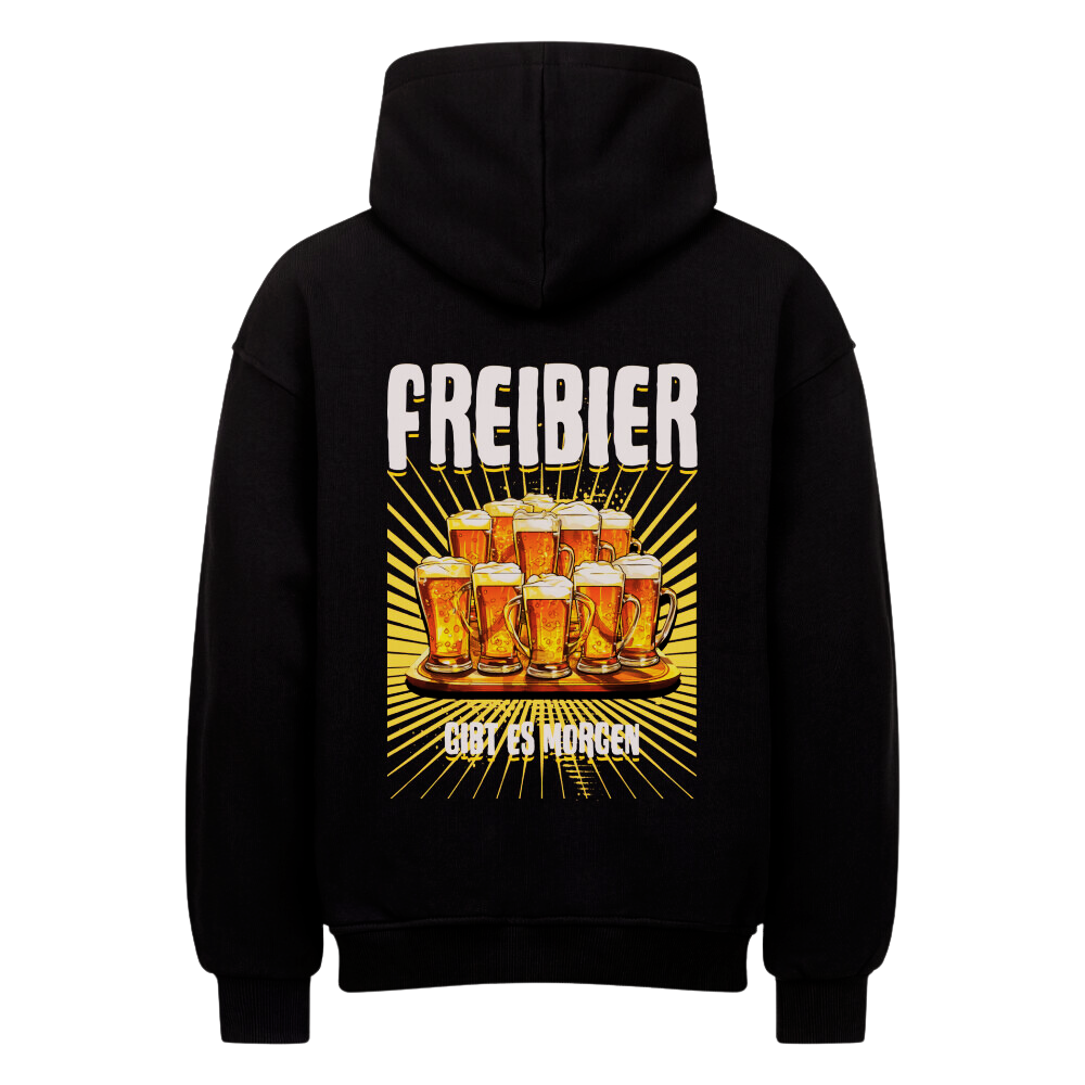 Premium Oversized Hoodie "Freibier" Unisex -Rückendruck