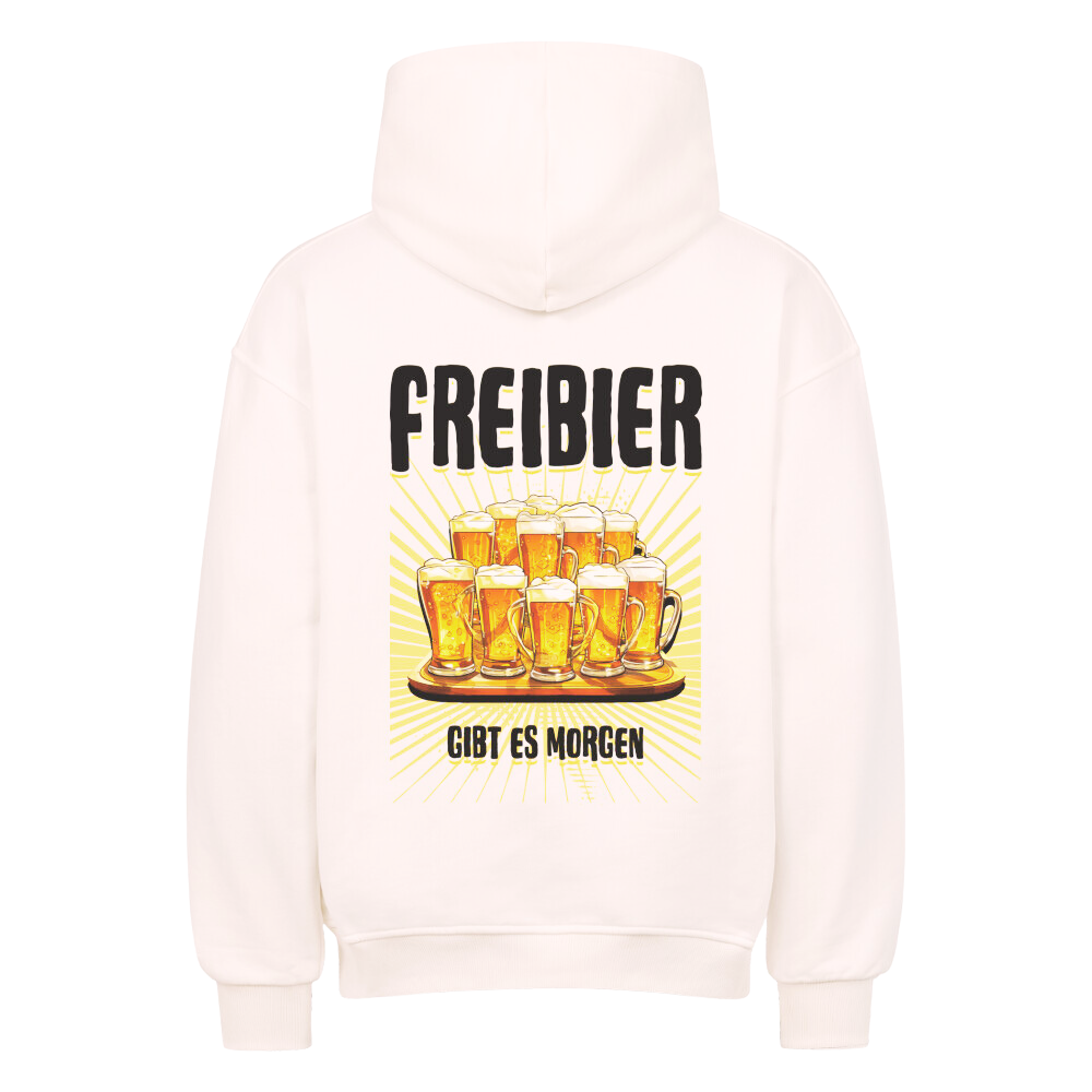 Premium Oversized Hoodie "Freibier" Unisex -Rückendruck