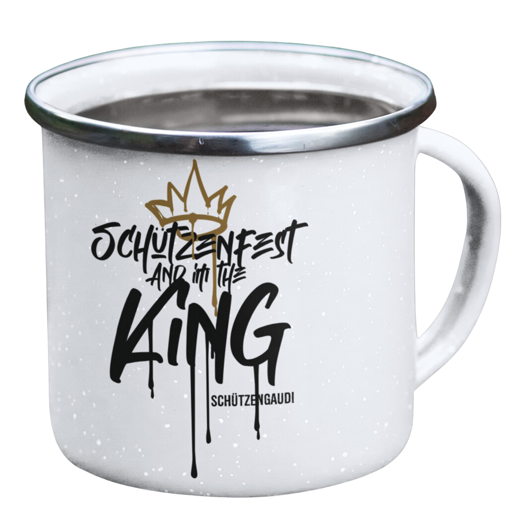 Emaille Tasse "Im the King"