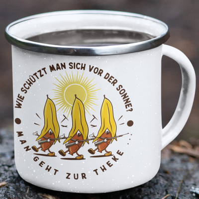 Emaille Tasse "Zur Theke"