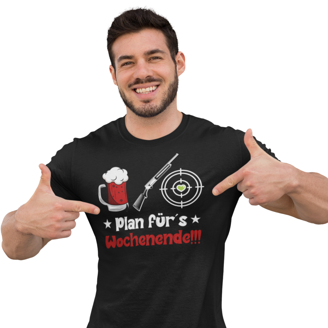 Premium T-Shirt “Plan für Wochenende“