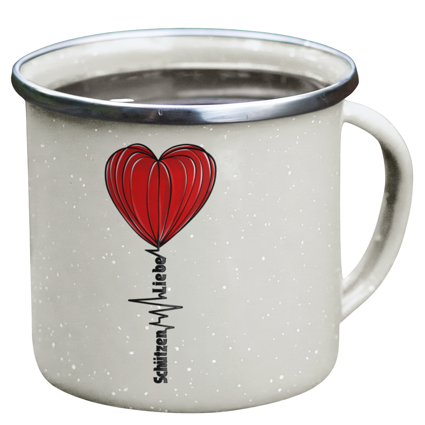 Emaille Tasse "Schützen-Liebe"