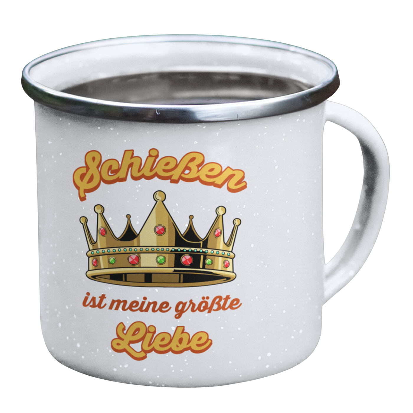 Emaille Tasse "Schießen ist meine größte Liebe"