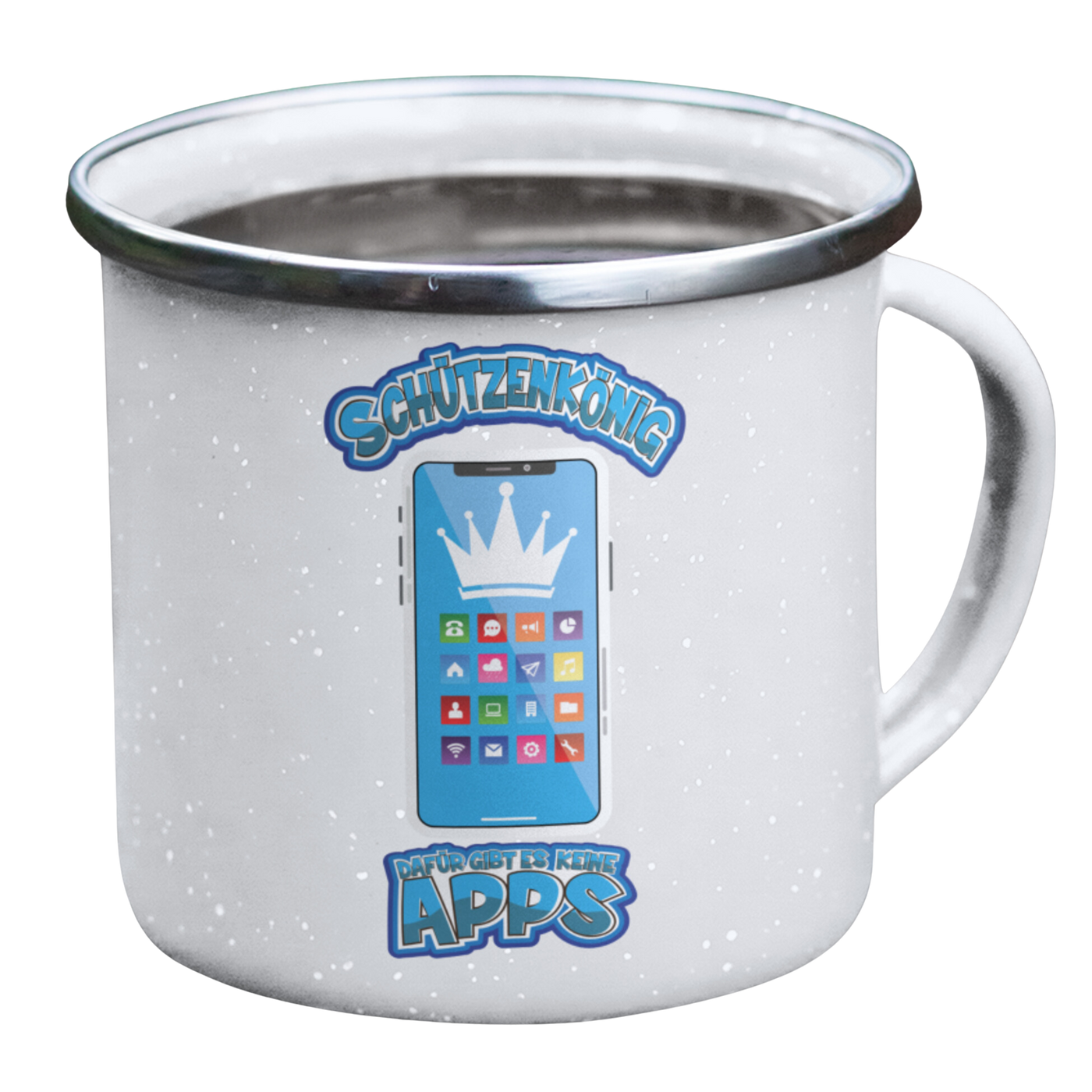 Emaille Tasse "Königs-App"